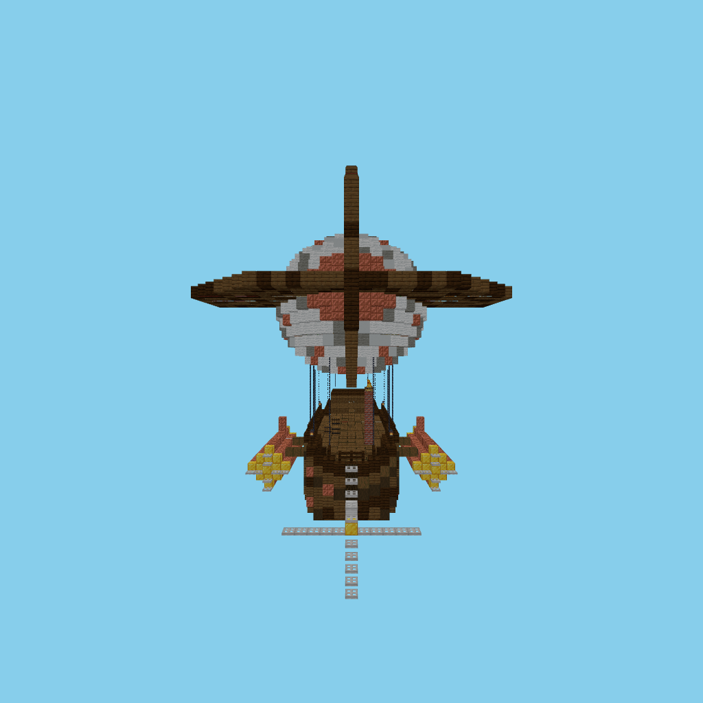 Steampunk Airship "Brass Wind" front view