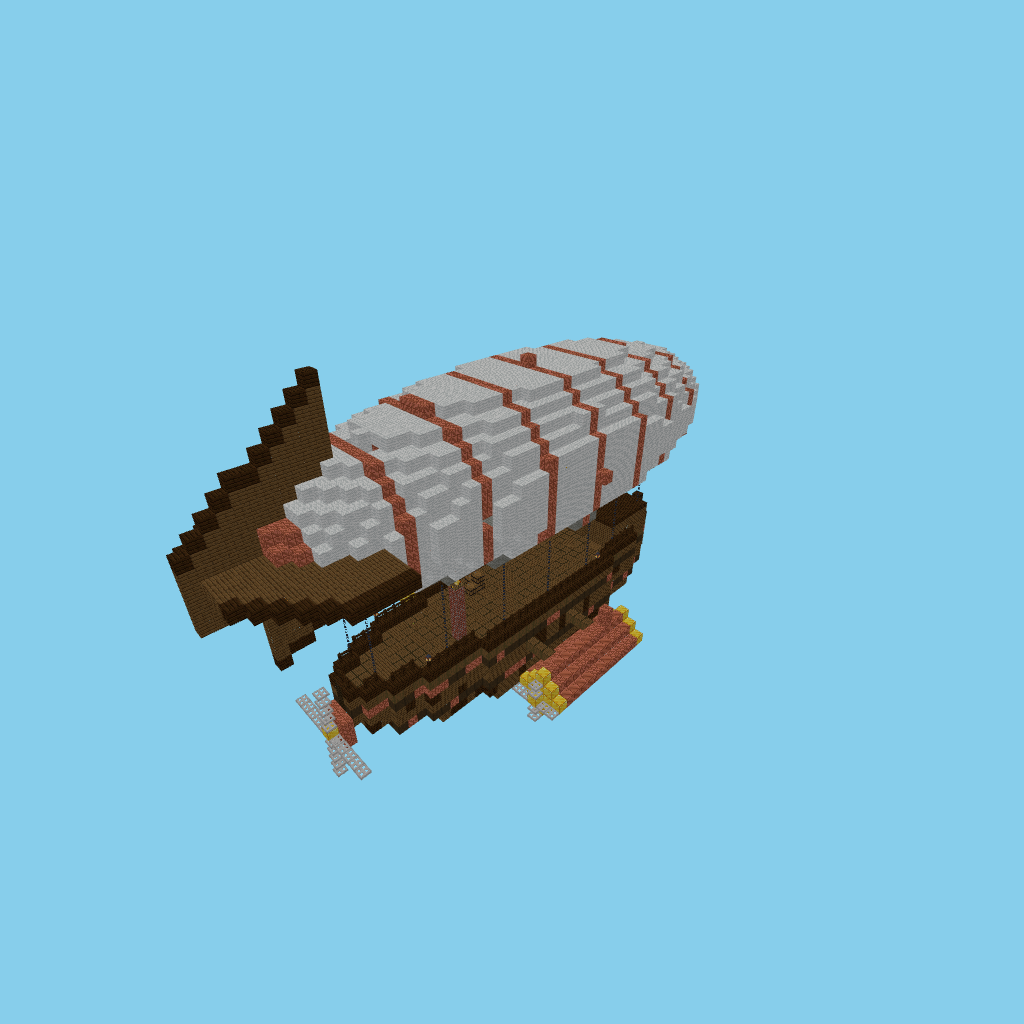 Steampunk Airship "Brass Wind", isometric render