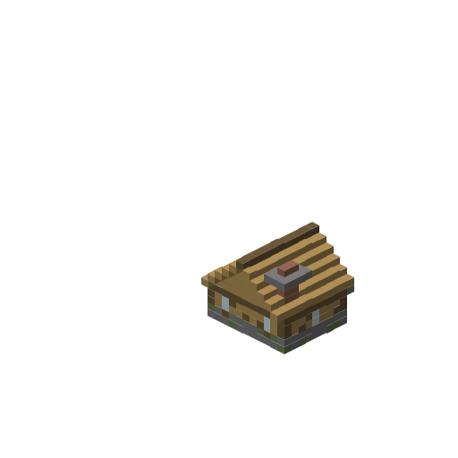 Cozy Cottage Gable Roof, isometric render