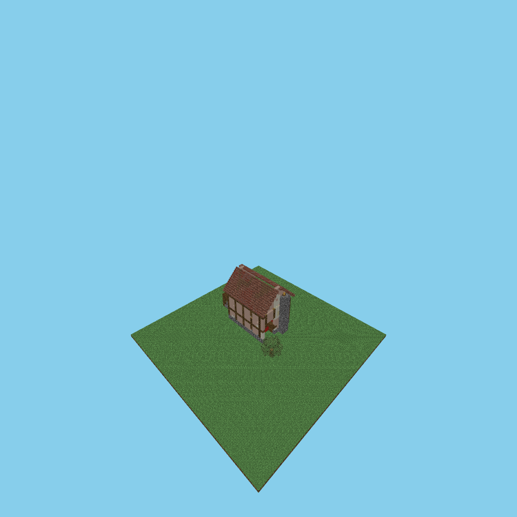 B-guided coaching inn, isometric render