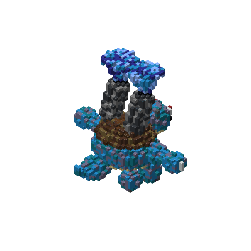 Blastoise Battle Statue, isometric render