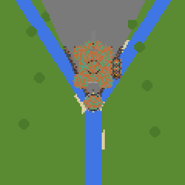 Steampunk Alcázar - River Fortress top view