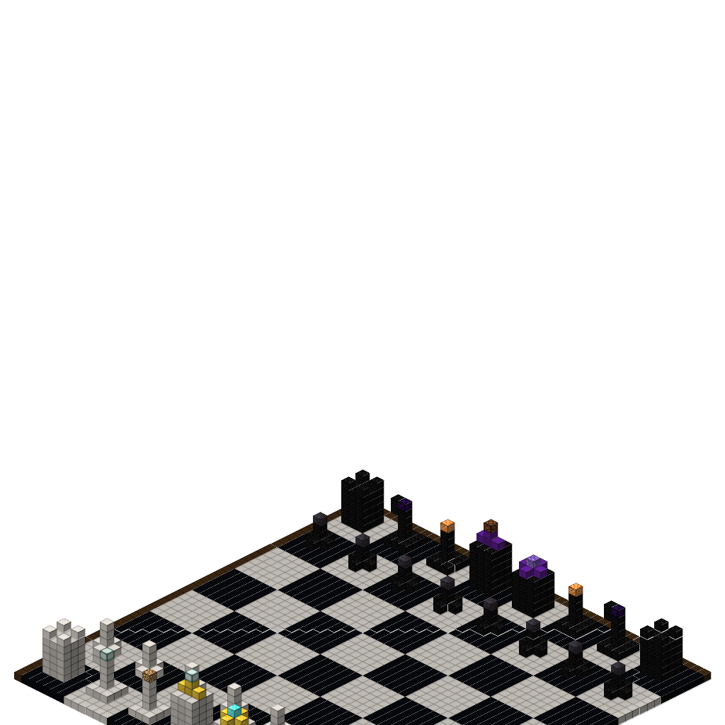 Giant Chess Set, isometric render