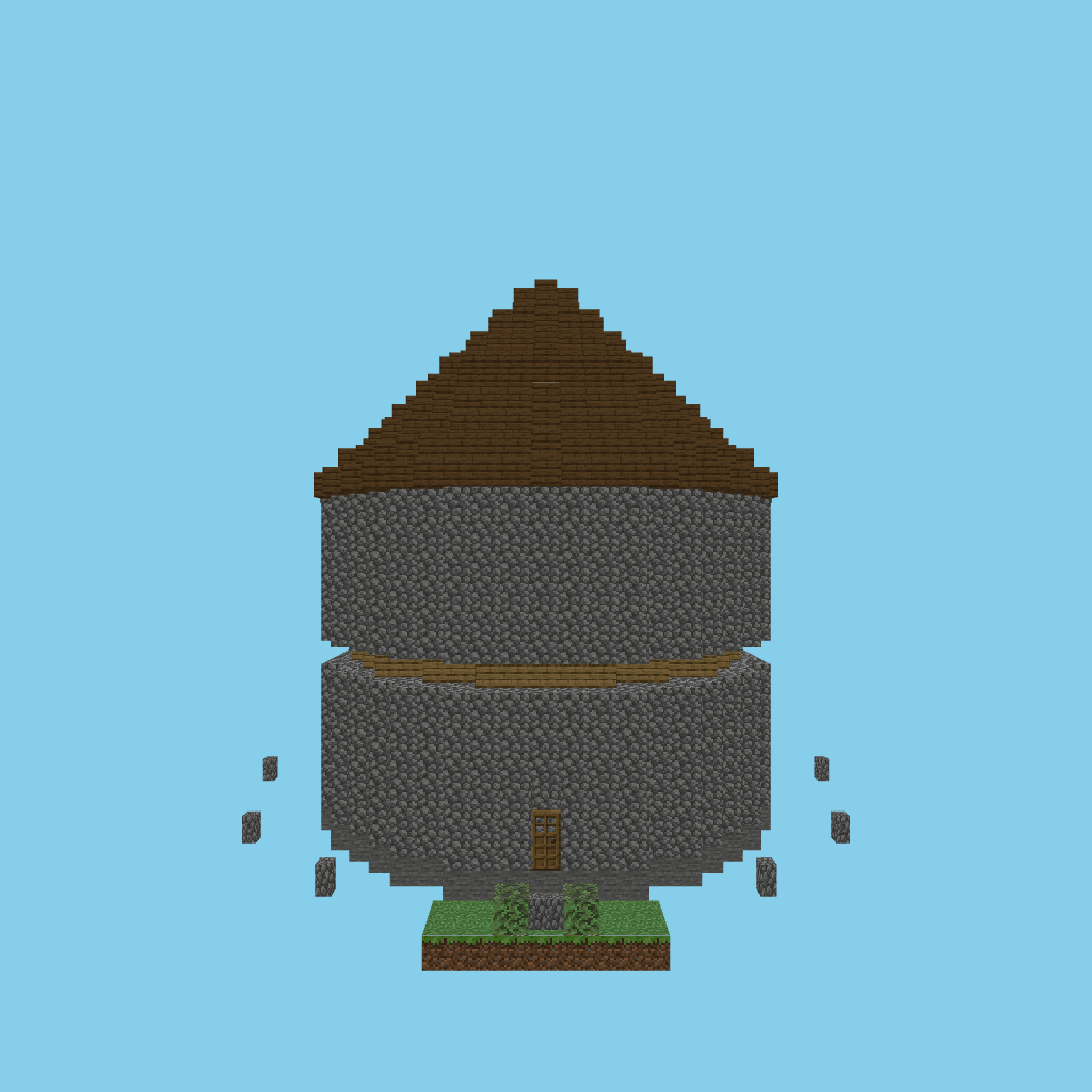 Round cottage (bare) front view