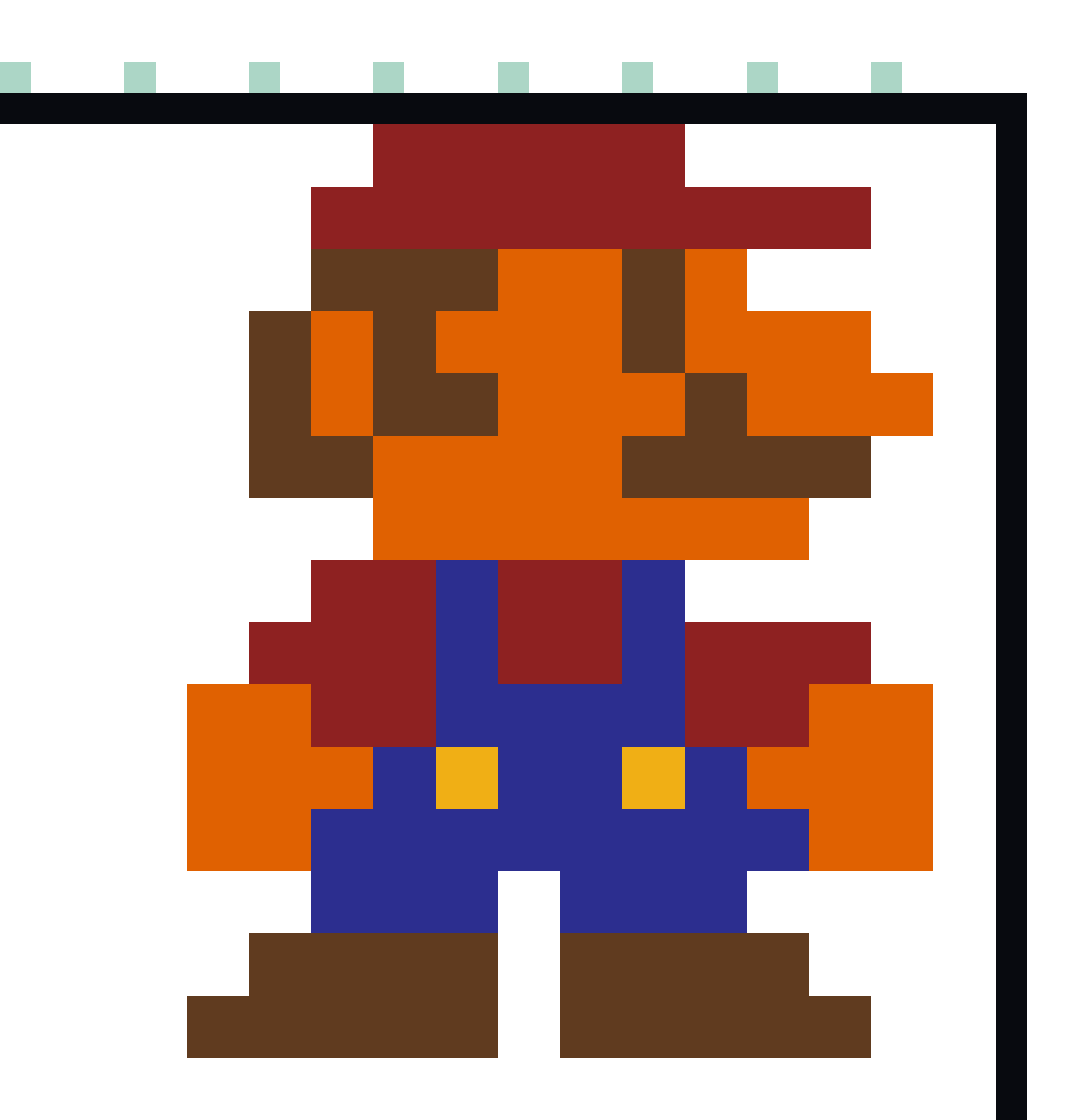 Pixel Art Mario (Vertical Wall) front view