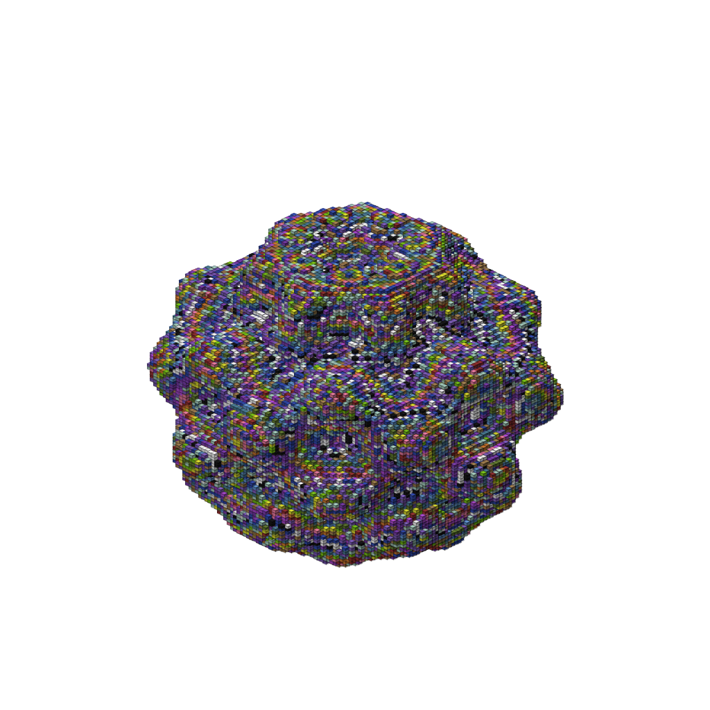 Crystal Mandelbulb — Hollow Surface, isometric render