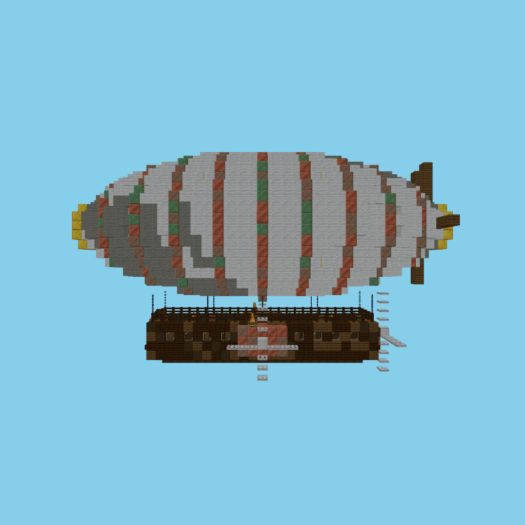 Steampunk airship (guided) front view