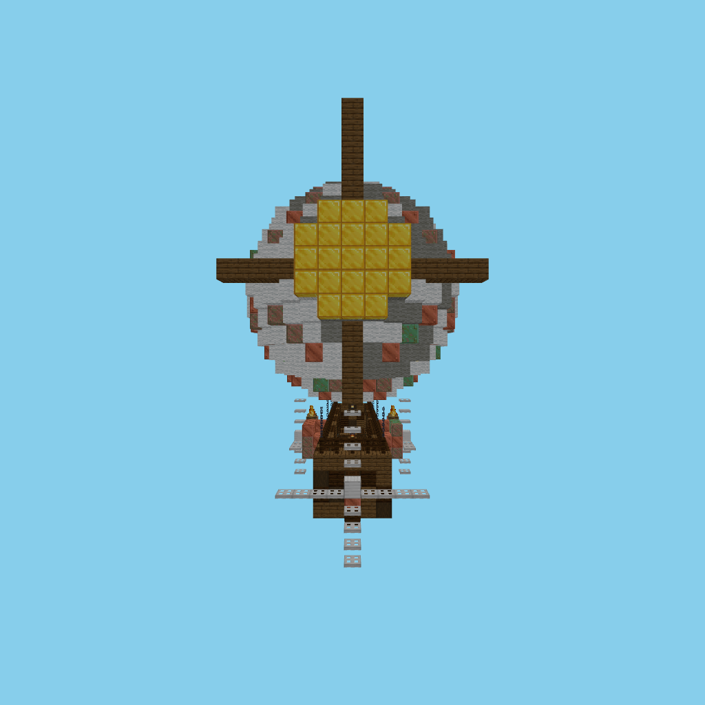 Steampunk airship (guided) side view