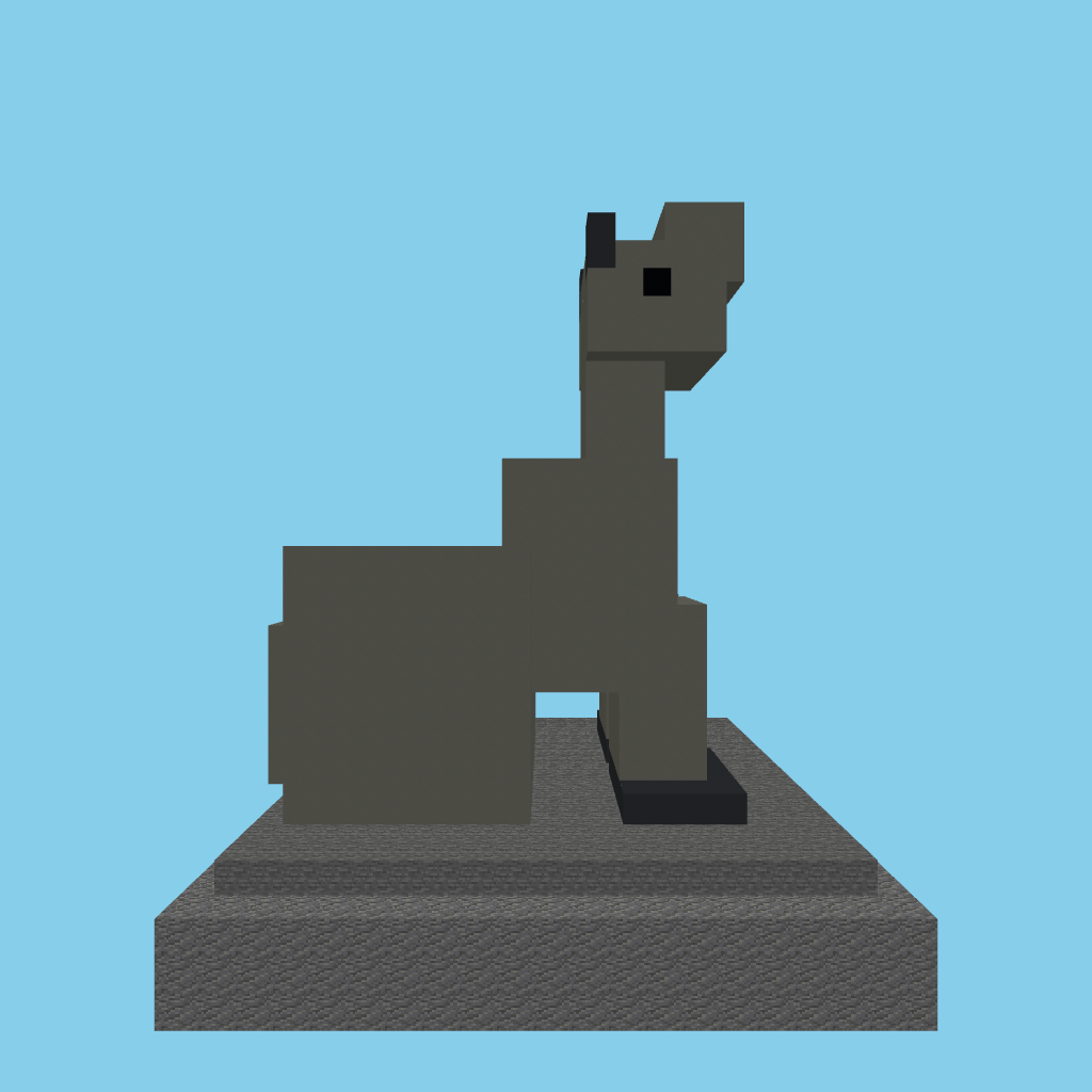 Howling wolf (bare) front view