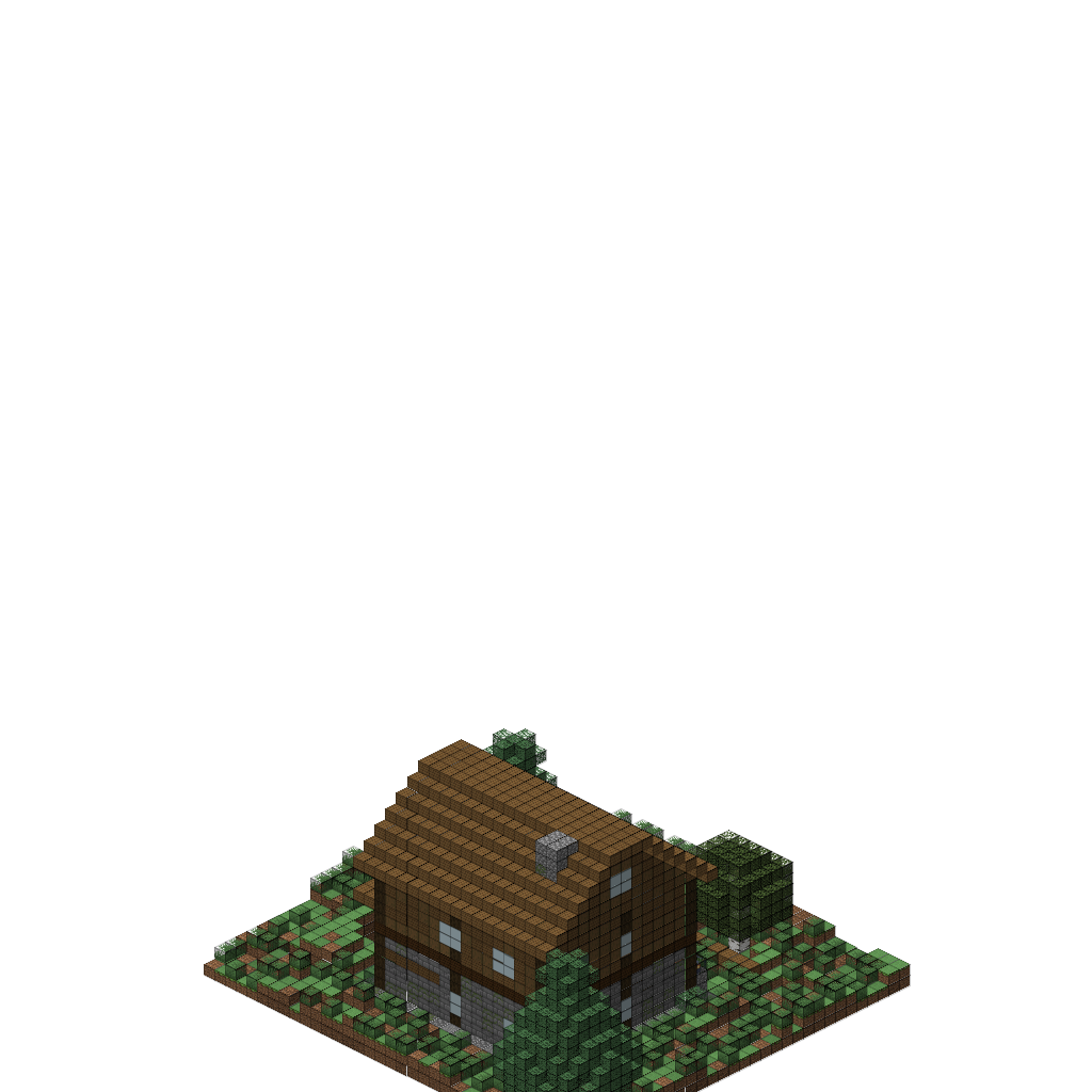 Alpine Mountain Chalet v3, isometric render