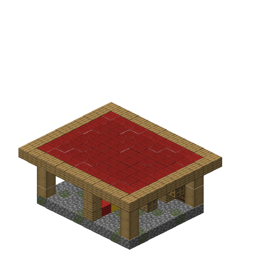 Market Stall with Goods, isometric render