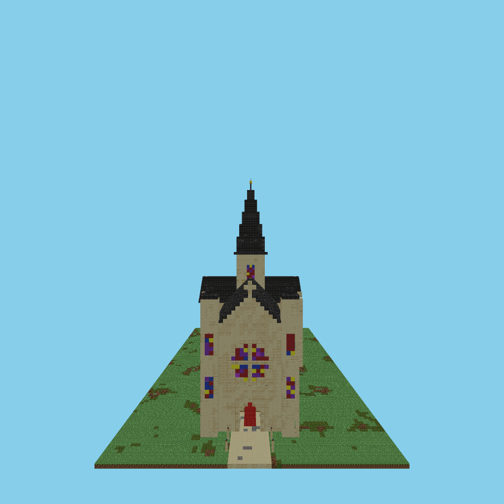 Pale Sandstone Gothic Cathedral front view
