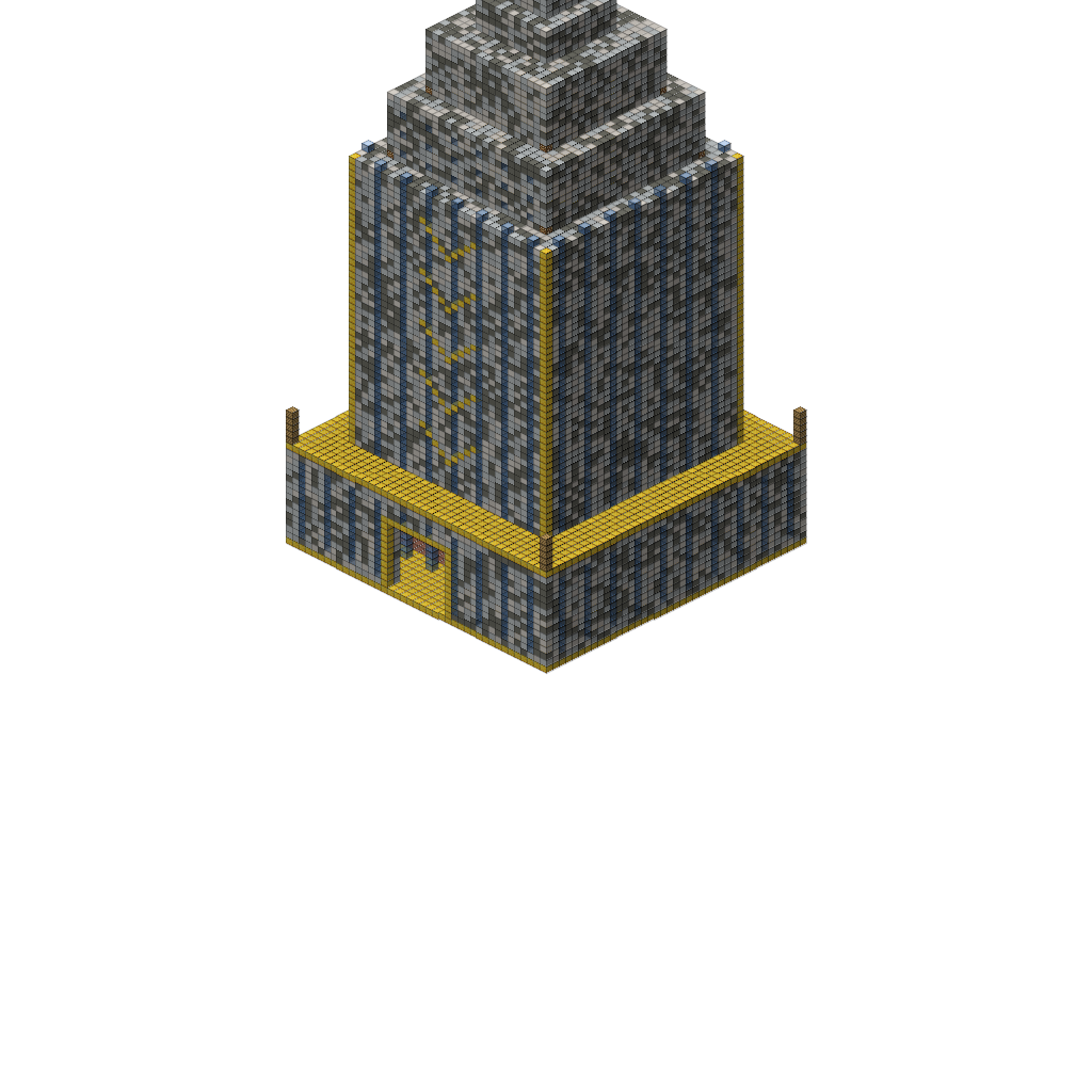 Art Deco Skyscraper, isometric render