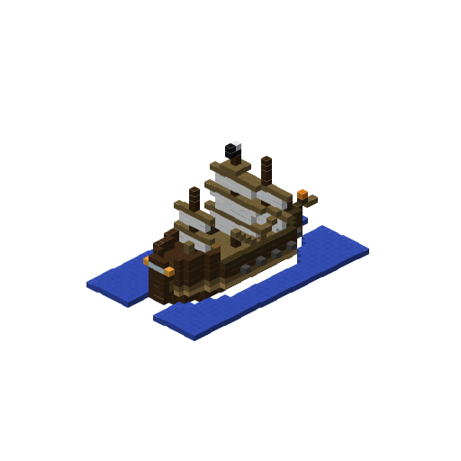 Pirate Ship, isometric render