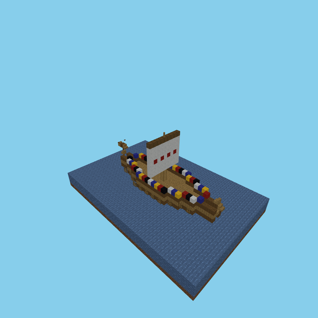 Viking ship (vs-osu guided), isometric render