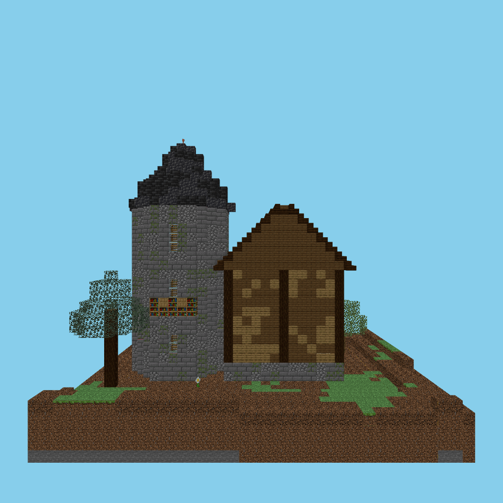 autoeval guided - wizard tower + cottage front view
