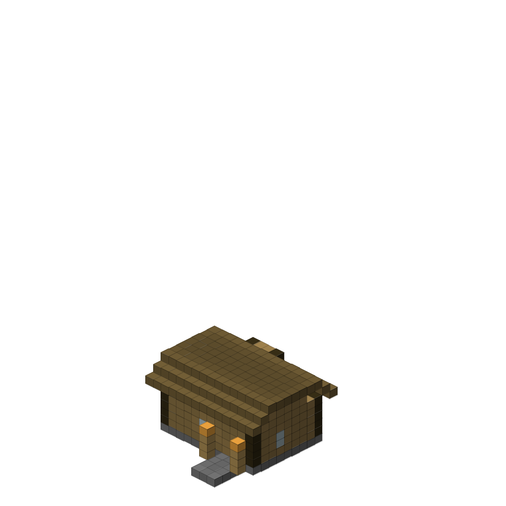 Casa survival compacta, isometric render