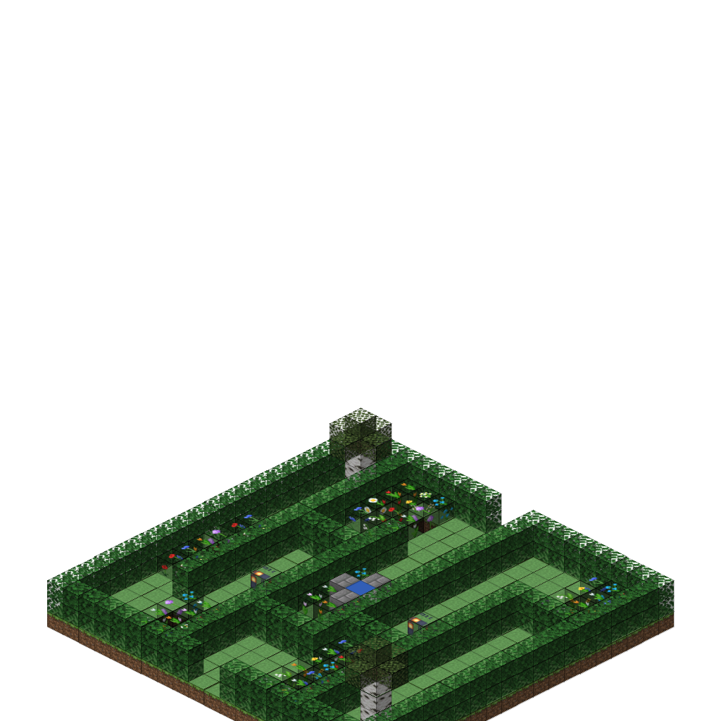 Flower Garden Maze, isometric render