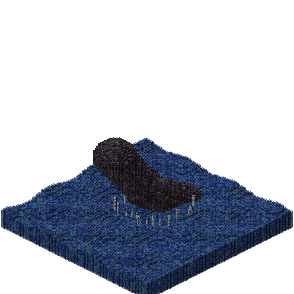 Whale Breaching from Ocean, isometric render
