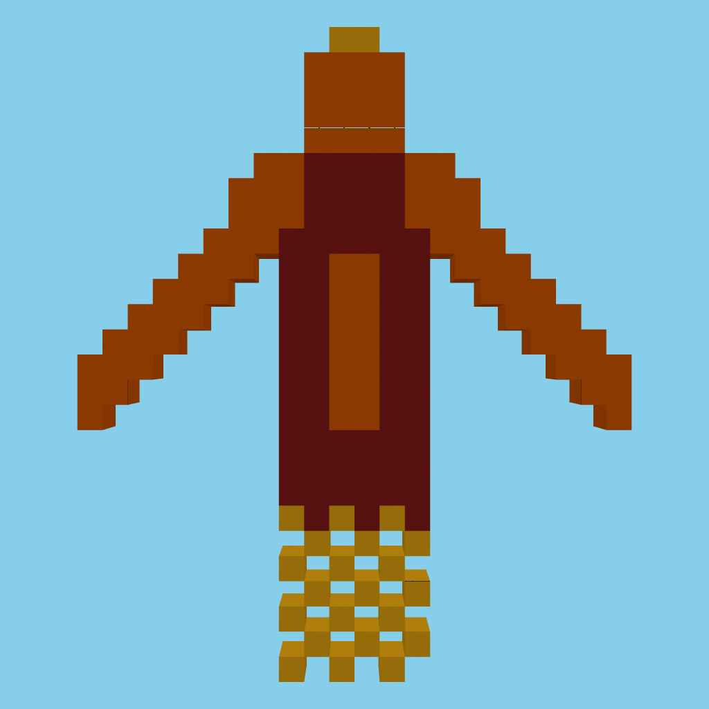 Phoenix pixel art (bare) front view