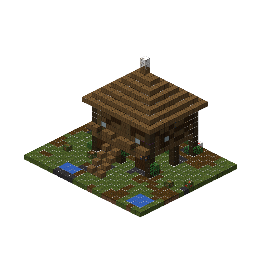 Witch's Hut on Stilts, isometric render