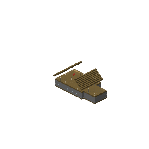 Large Medieval Tavern Hotel, isometric render