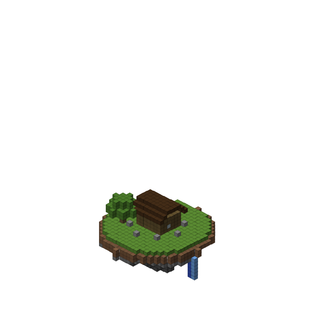 Floating Island, isometric render