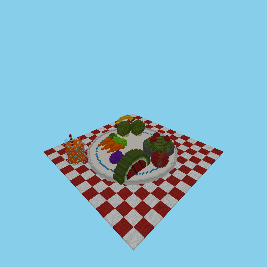 Comida Saludable — Picnic Gigante, isometric render