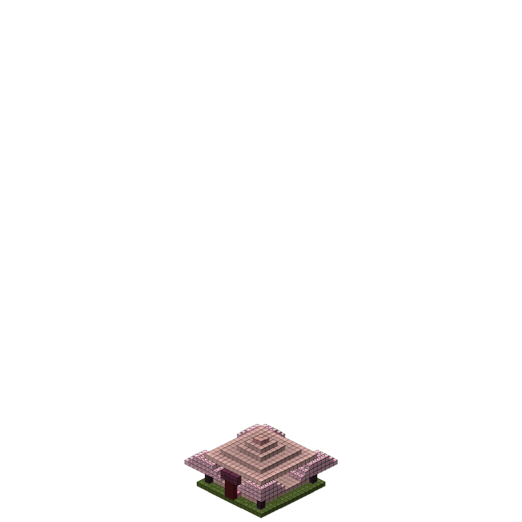 Cherry Blossom Shrine, isometric render