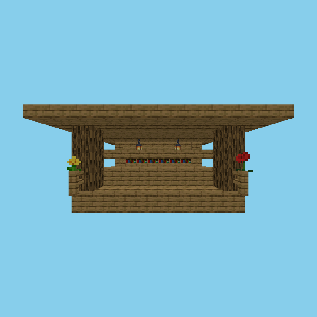 Tea-house Stall (bare) front view