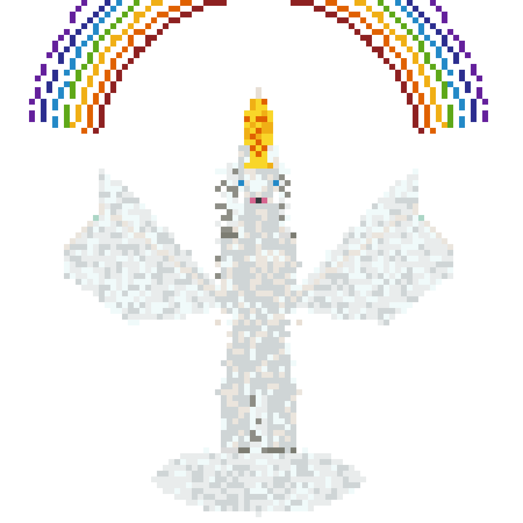 White Unicorn with Angel Wings v2 back view