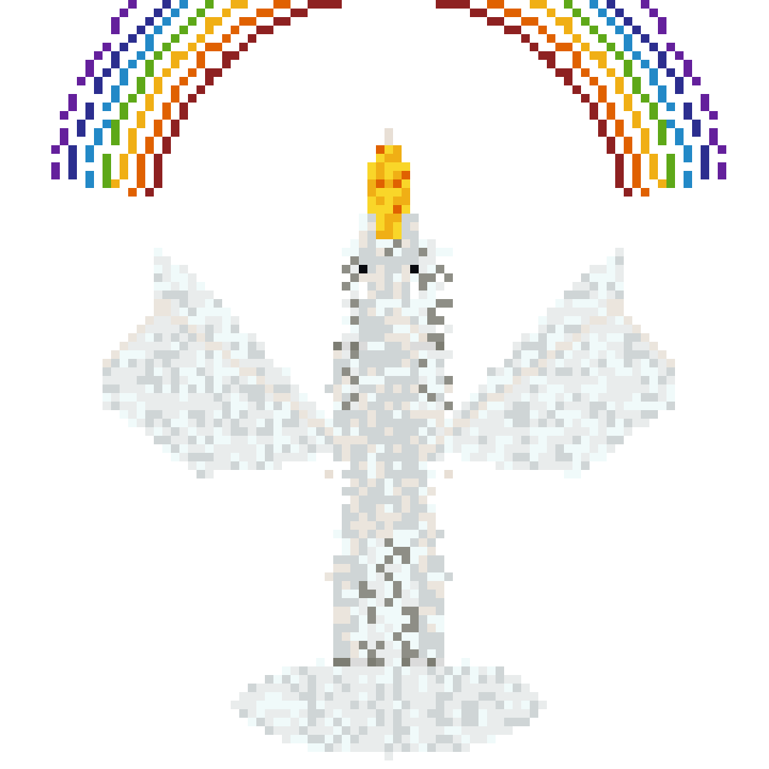 White Unicorn with Angel Wings v2 front view