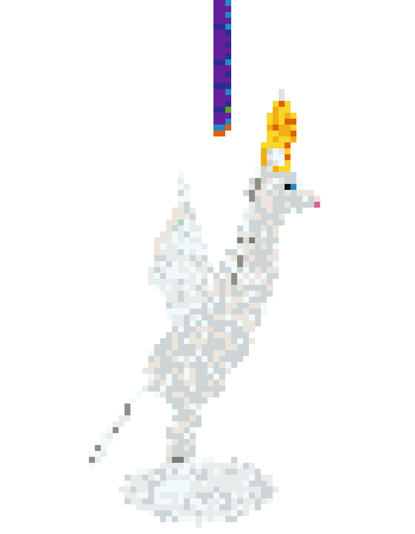 White Unicorn with Angel Wings v2 side view