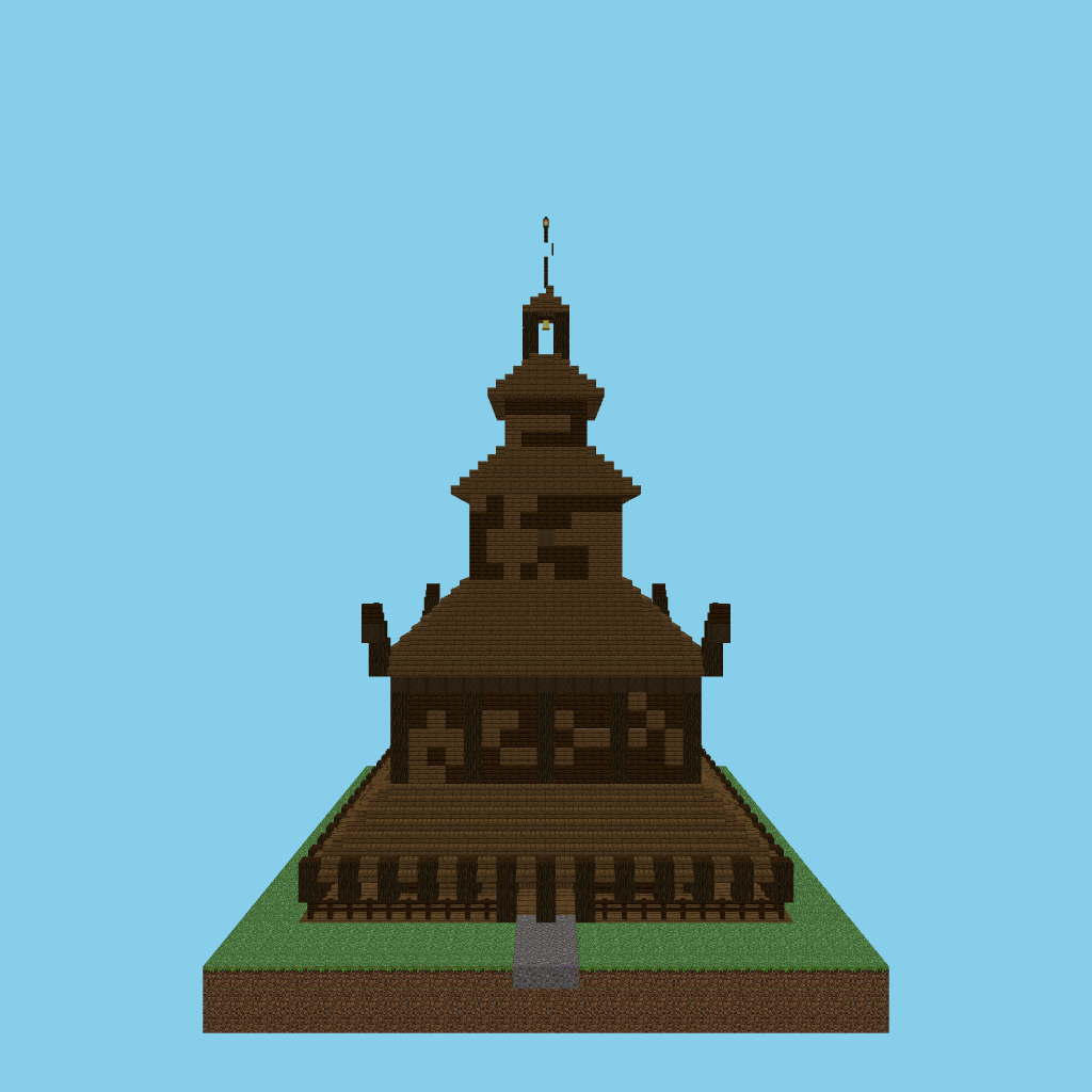 Norwegian stave church (v2) front view