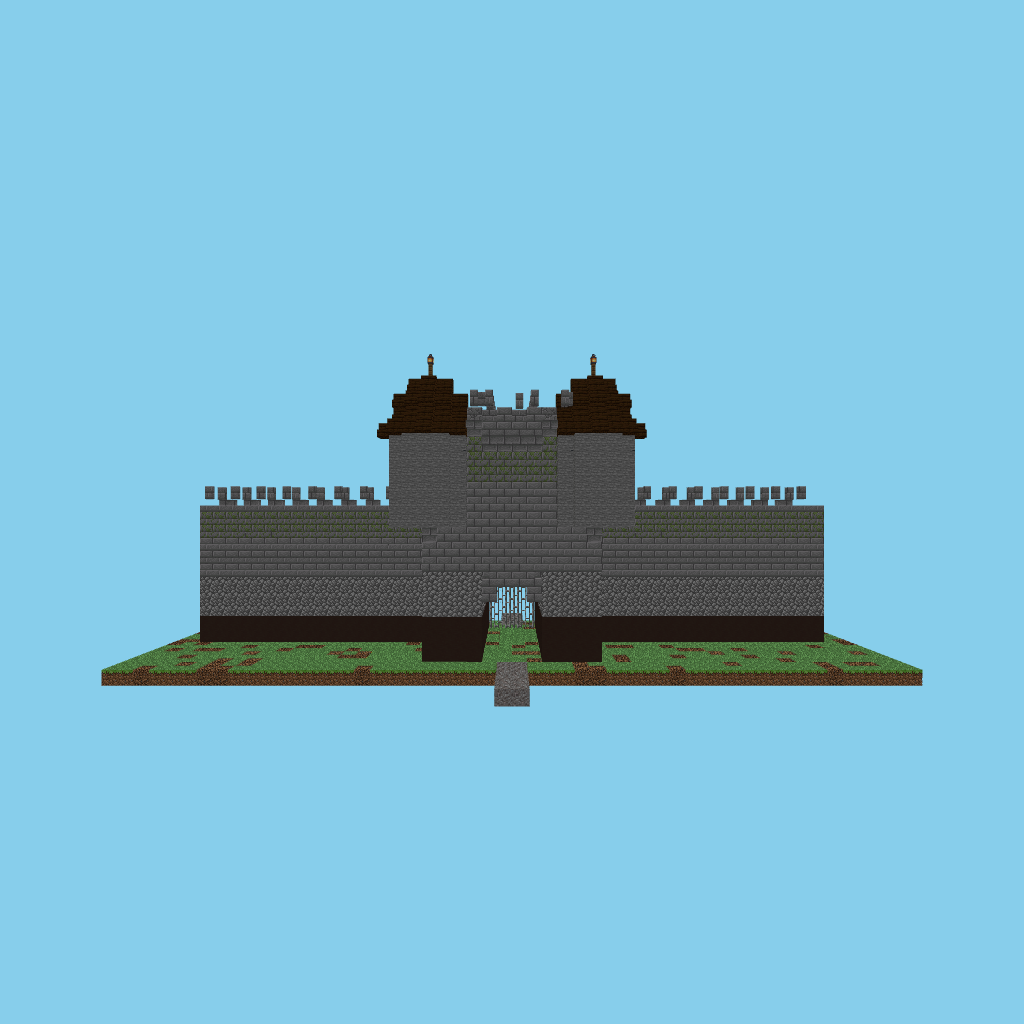 [autoeval guided] fortified gatehouse front view