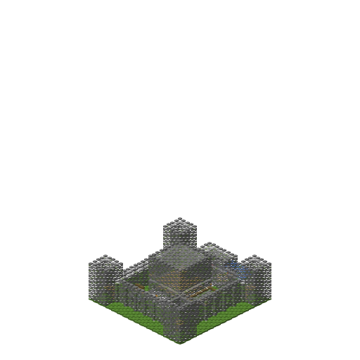 Gran castillo medieval mejorado, isometric render