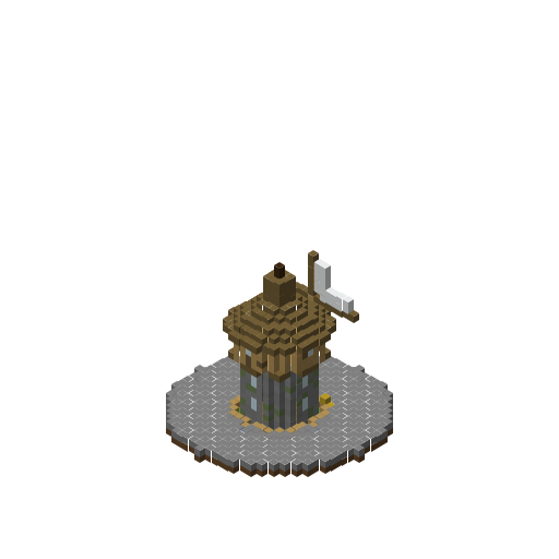 Medieval Windmill, isometric render