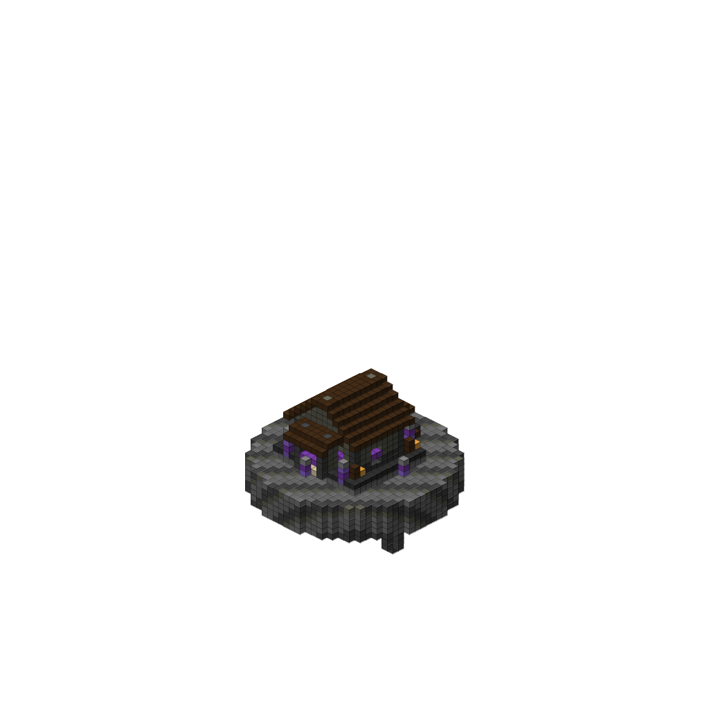 Santuario Flotante del Dragón Amatista, isometric render