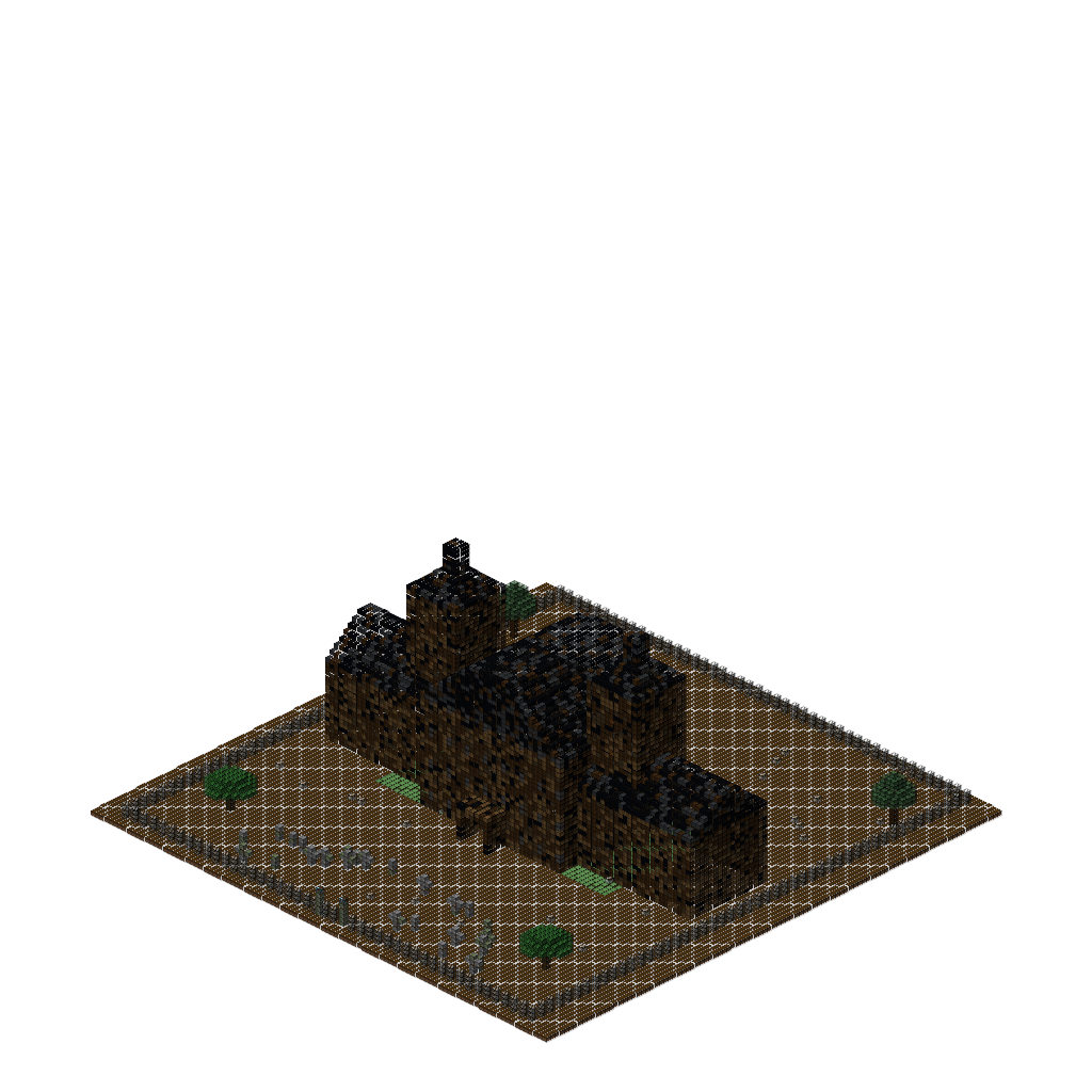 Haunted Victorian Mansion, isometric render