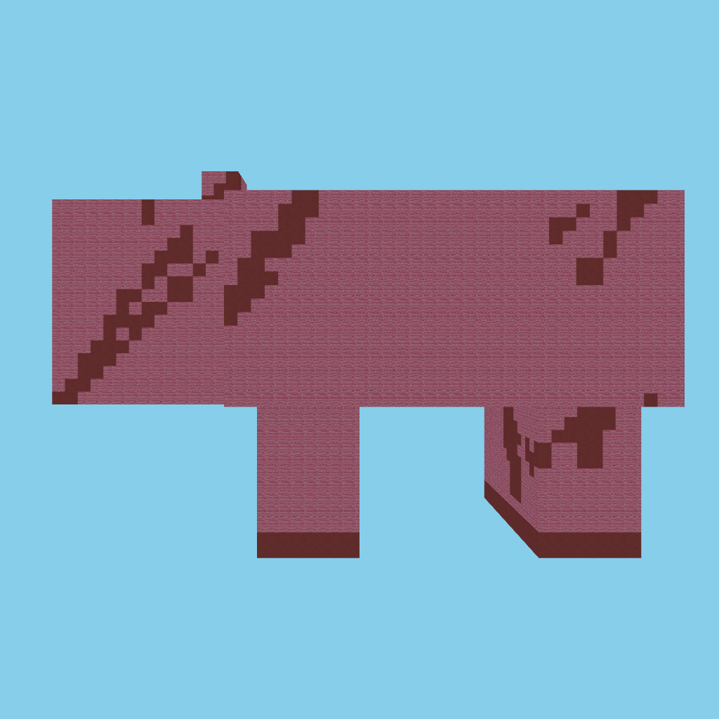 Cerdo Minecraft 1/16 front view
