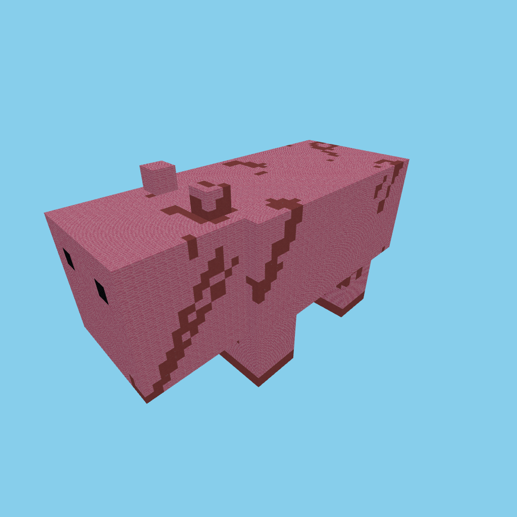 Cerdo Minecraft 1/16, isometric render