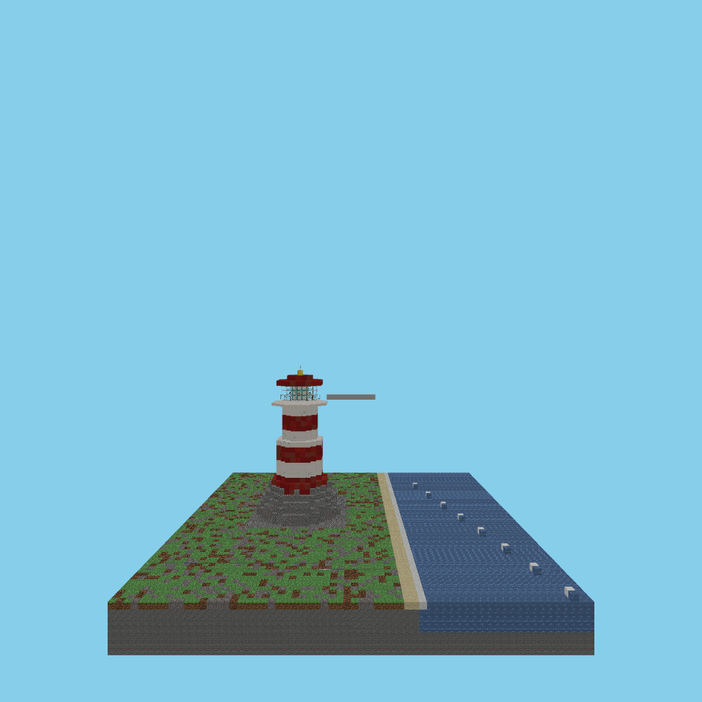 Faro junto al océano (linterna · océano · bisagra · cilantro) front view