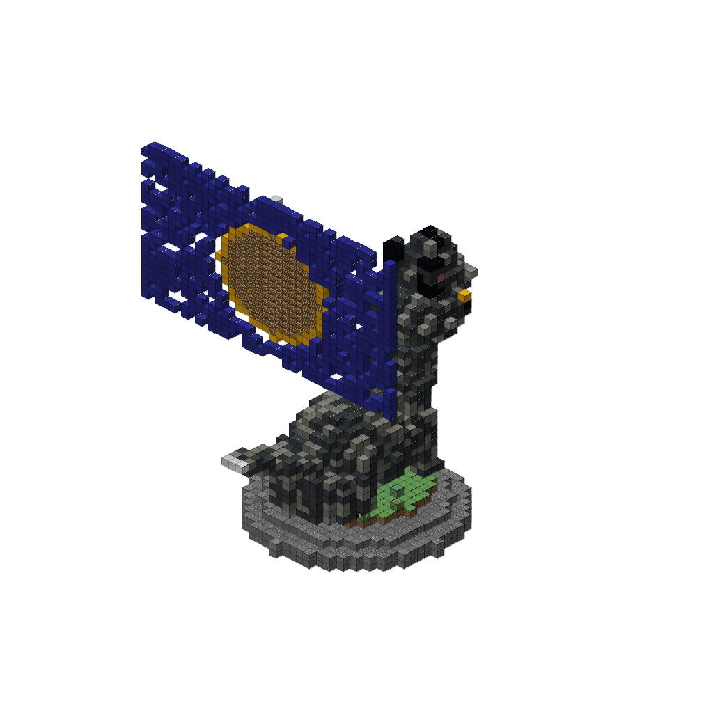 Giant Wolf Howling at Moon (MCP Pipeline), isometric render