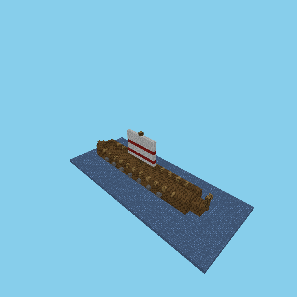 viking_longship_bare, isometric render