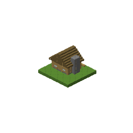 Medieval Cottage, isometric render