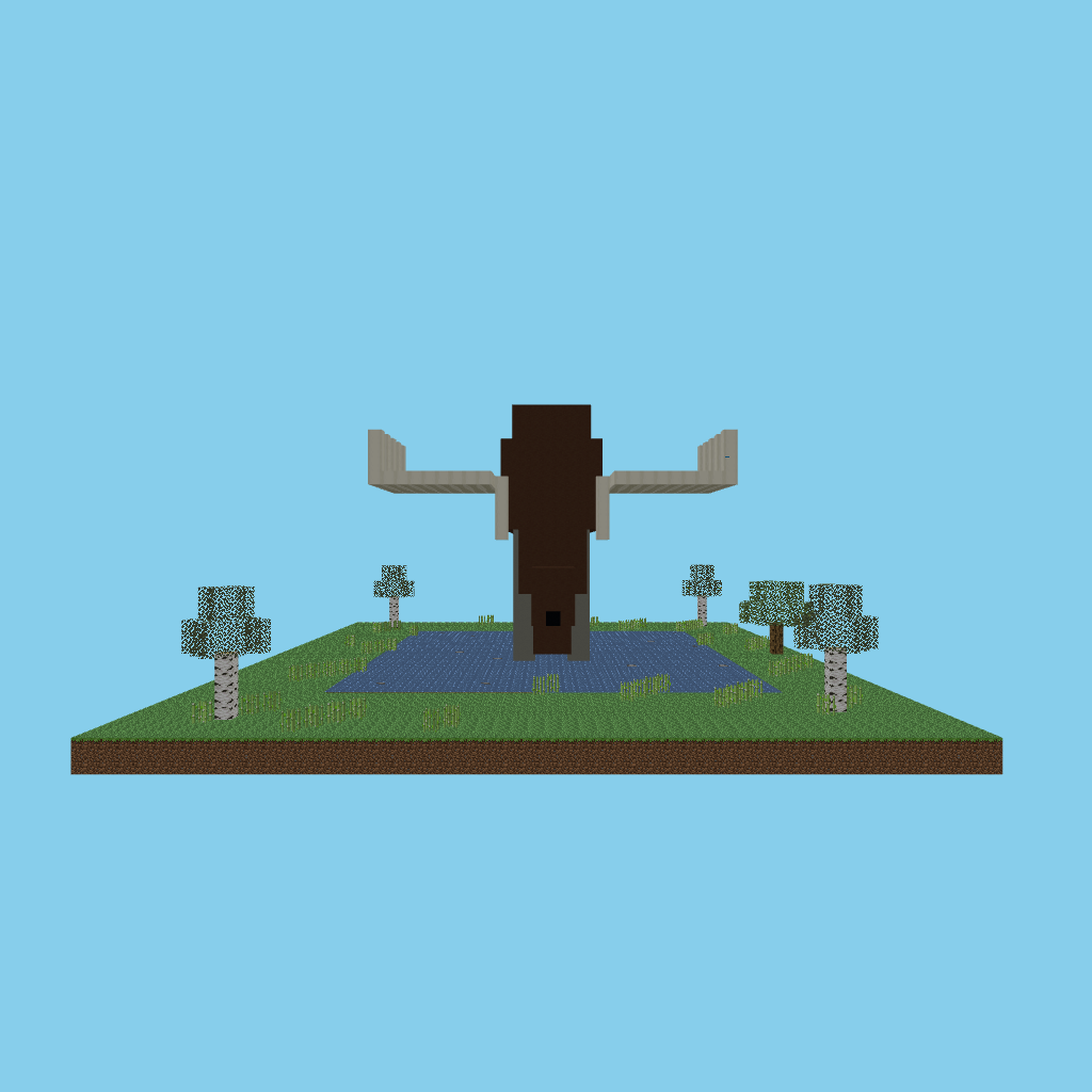 Giant Bull Moose in an Autumn Marsh (bare) side view