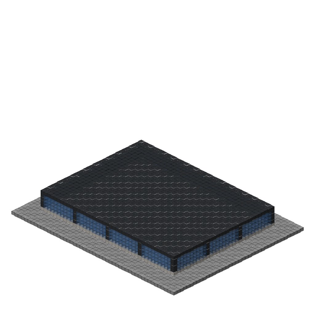 Modern Glass Office Building, isometric render