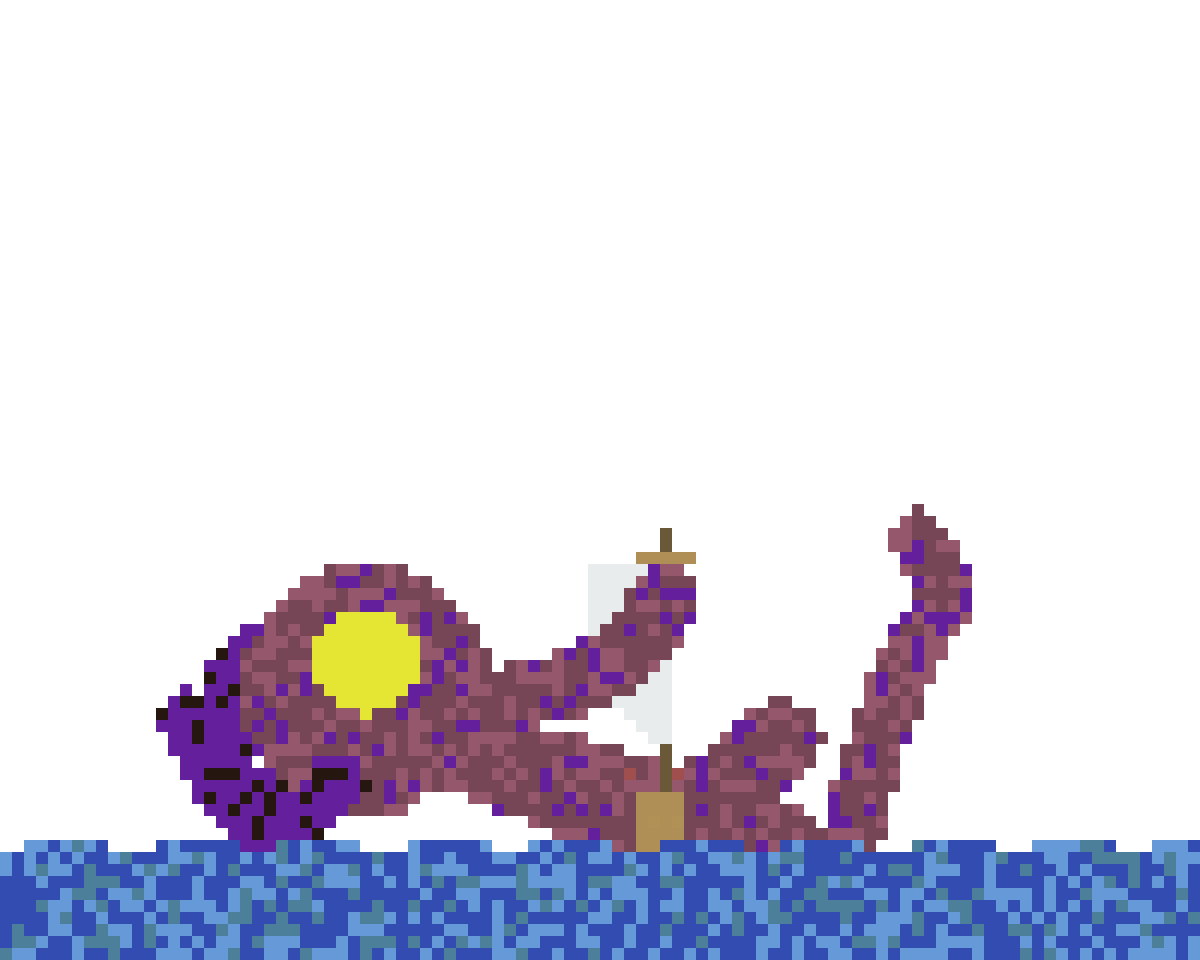 Kraken Attacking a Ship front view