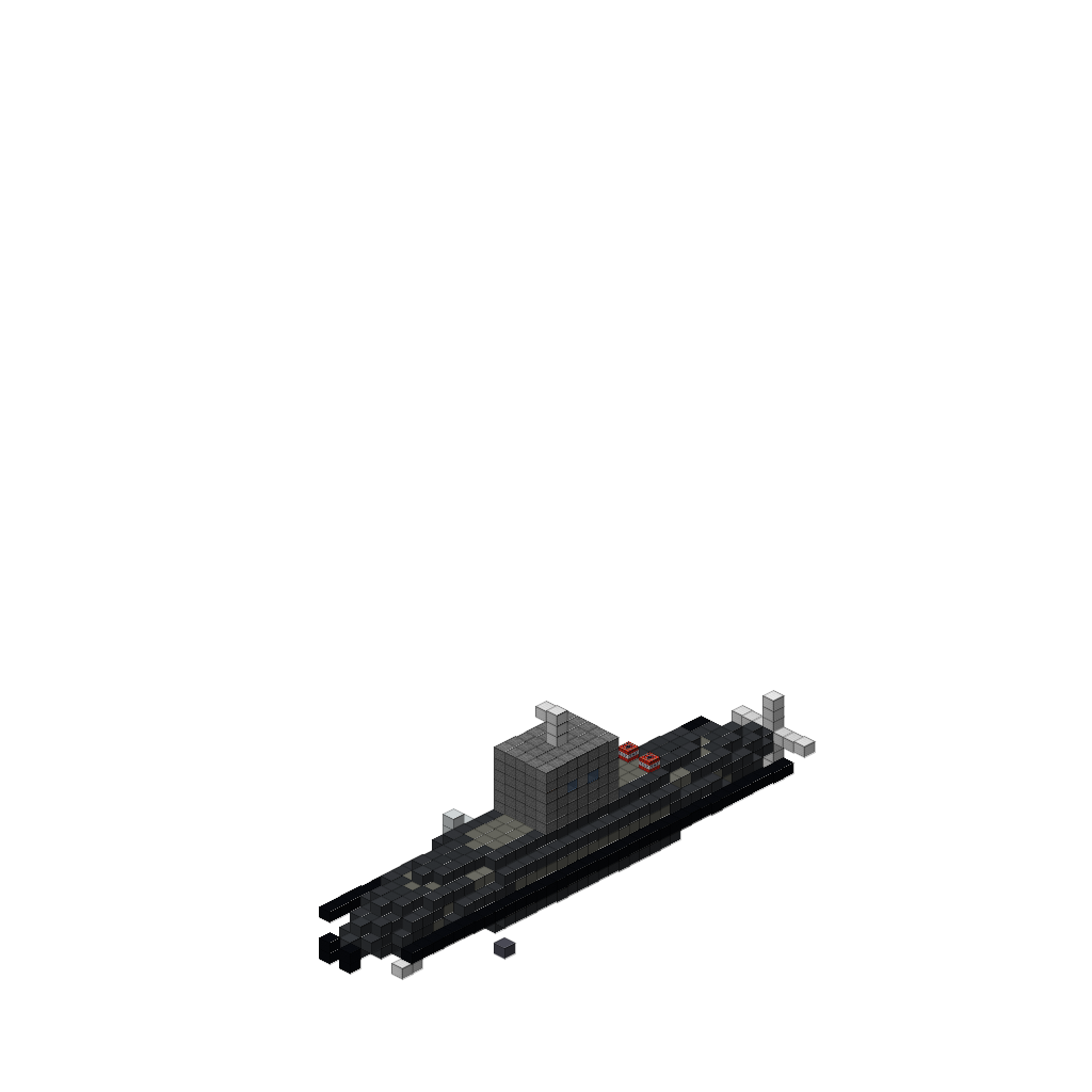 Submarine Underwater, isometric render