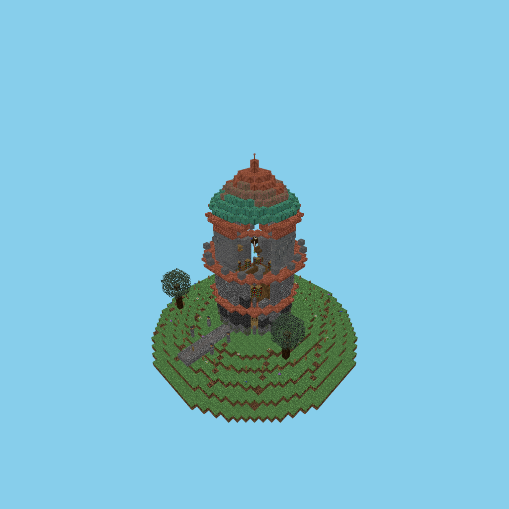 observatory indexed, isometric render